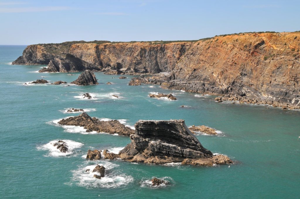 Cabo do Sardão Costa do cavaleiro lado esquerdo do farol