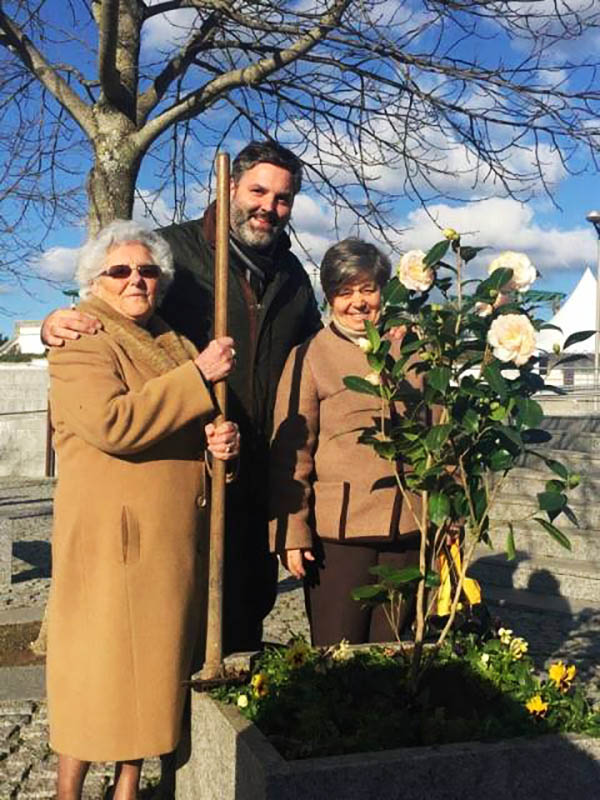 Rui André a plantar camélias