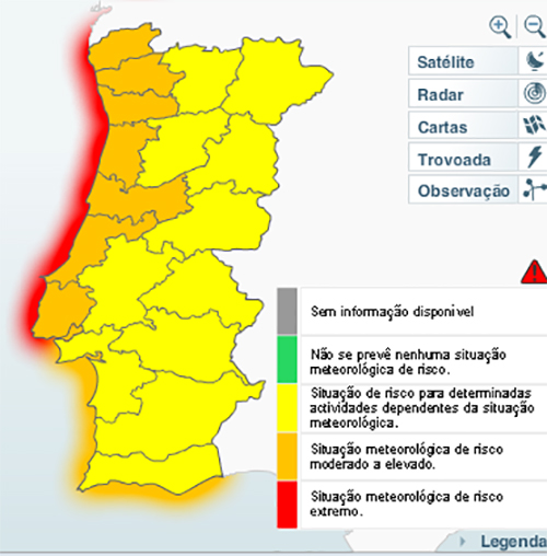 aviso laranja mar