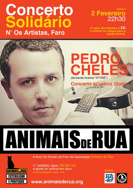 Sul Informação - «Os Artistas» recebem este sábado concerto de Pedro Cheles em prol dos animais